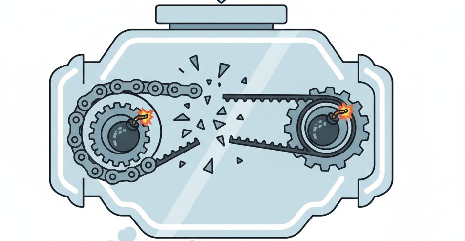 Illustration Geplante Obsoleszenz: Wie Ketten und Riemen bei BMW, Audi und Mercedes geopfert werden