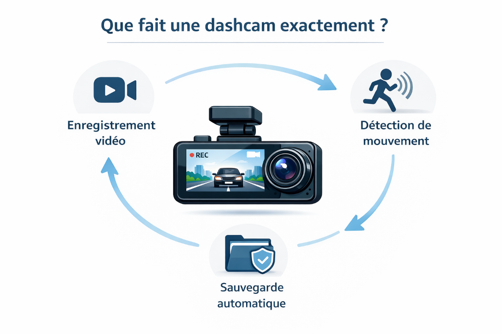 Illustration Sicherheit am Steuer: Warum eine gute Dashcam bei einem Unfall Beweise retten kann