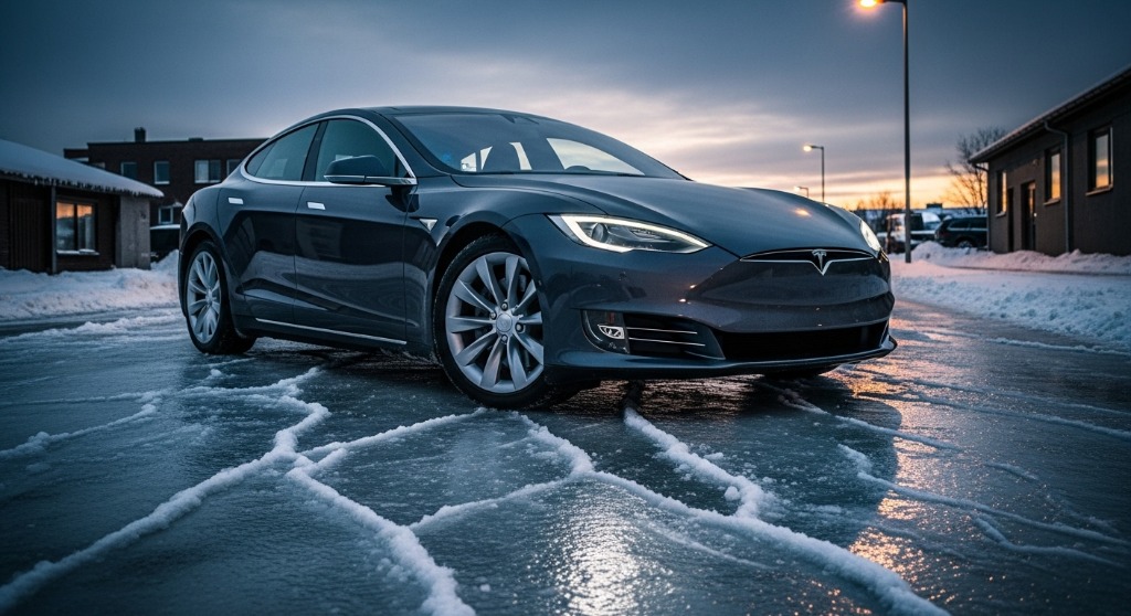 Illustration Tesla im Winter: Warum über Nacht 40 % Reichweite verschwinden
